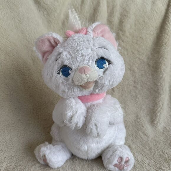 Disney Parks Babies Marie Plush 10" White Kitten No Blanket Stuffed Animal - Picture 1 of 6